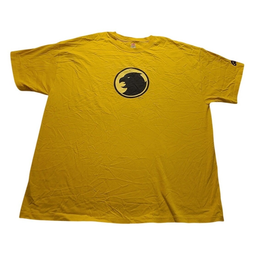 Graphitti Hawk Graphic T-Shirt Men's 2XL Yellow Hanes Tagless 6.1 Cotton‎ Tee